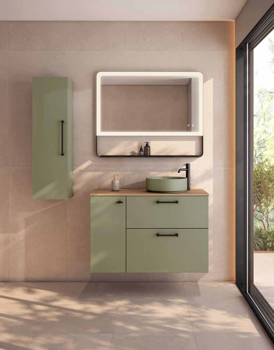Conjunto mueble VERSO 2 cajones 1 puerta y tapa Idole de Visobath - Imagen 5