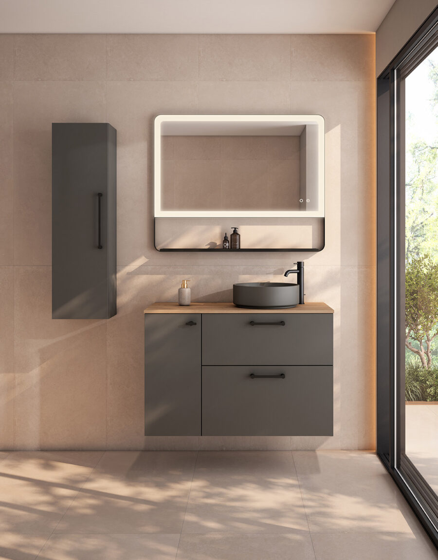 Conjunto mueble VERSO 2 cajones 1 puerta y tapa Idole de Visobath - Imagen 4