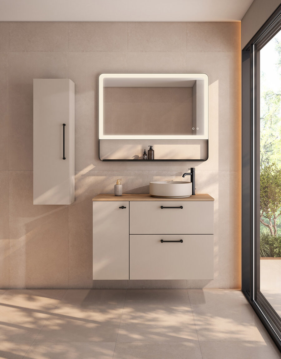 Conjunto mueble VERSO 2 cajones 1 puerta y tapa Idole de Visobath - Imagen 3