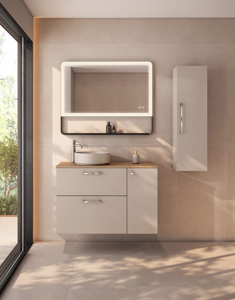 Conjunto mueble VERSO 2 cajones 1 puerta y tapa Idole de Visobath - Imagen 2