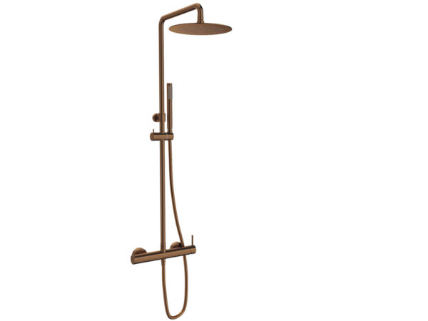 Columna de ducha monomando LOOP oro rosa cepillado de Sanycces
