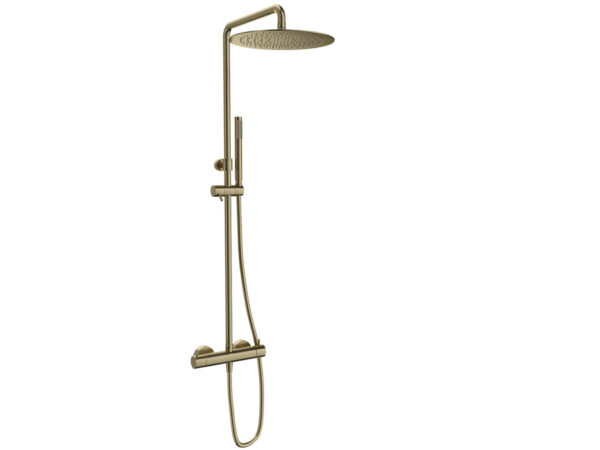 Columna de ducha termostática LOOP oro cepillado de Sanycces