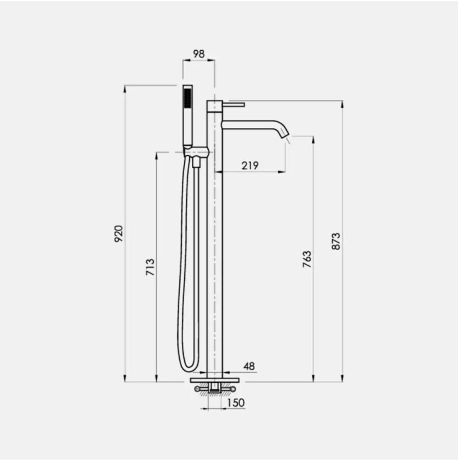 Grifo de pie para bañera LOOP oro rosa cepillado de Sanycces - Imagen 2