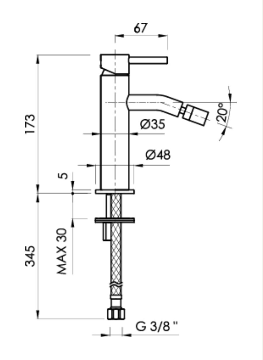 Grifo bidé LOOP níquel cepillado de Sanycces - Imagen 2