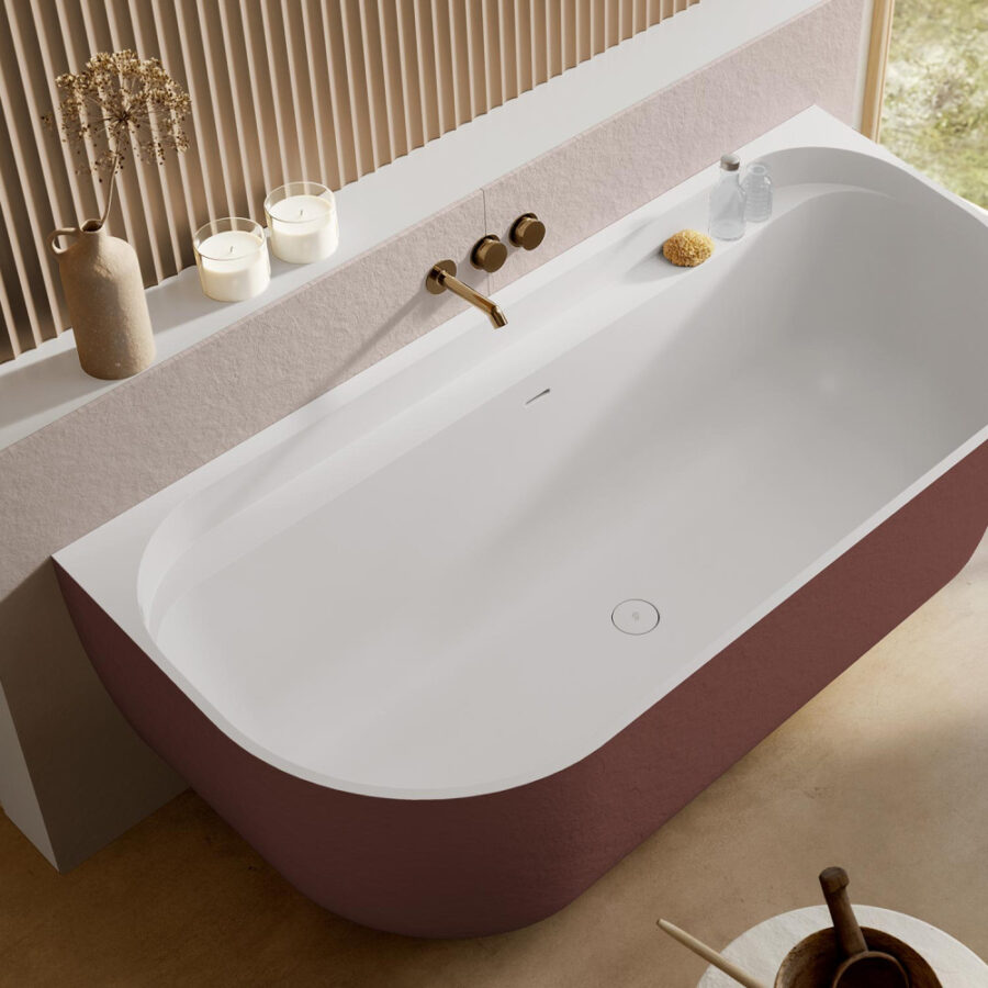Bañera semi-exenta NOON COLORS SLATE de Acquabella