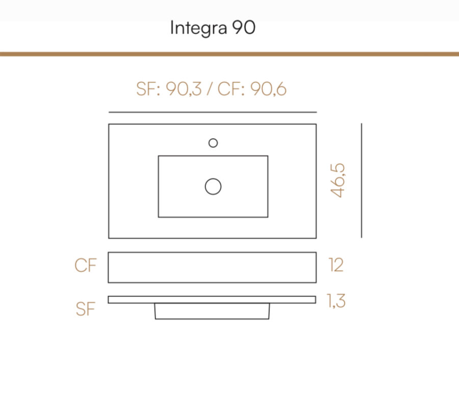 Encimera sin faldón INTEGRA 90 de Acquabella - Imagen 10