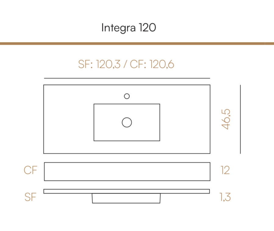 Encimera sin faldón INTEGRA 120 de Acquabella - Imagen 16