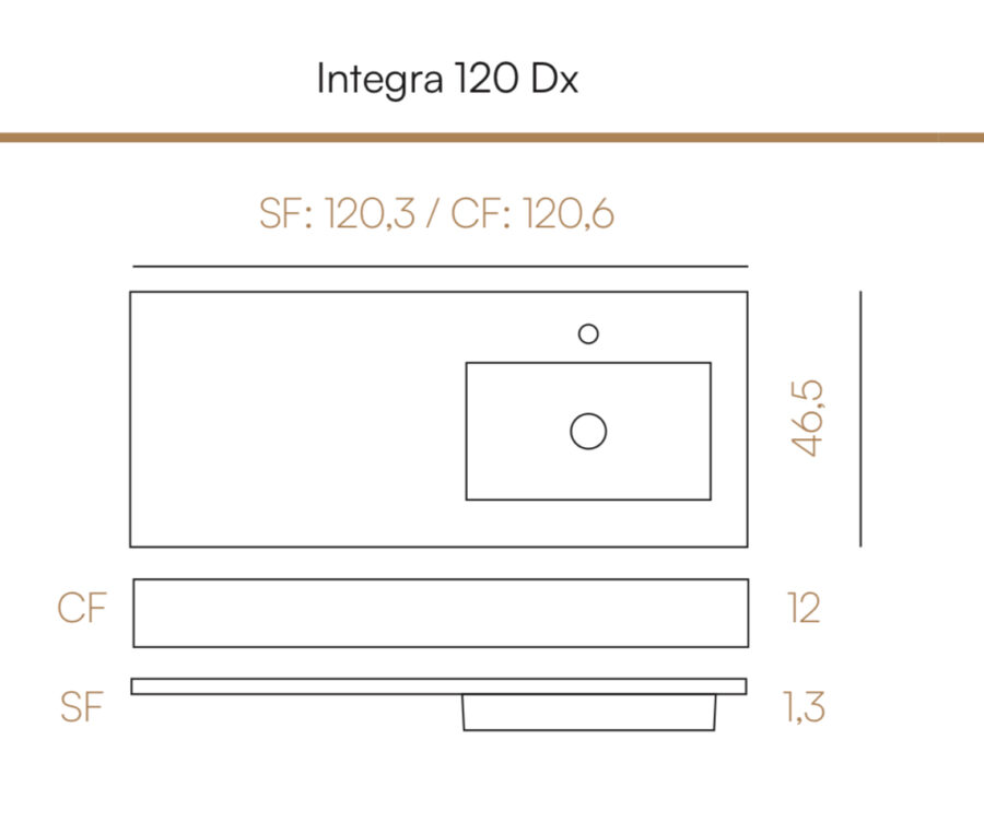 Encimera sin faldón INTEGRA 120 de Acquabella - Imagen 17