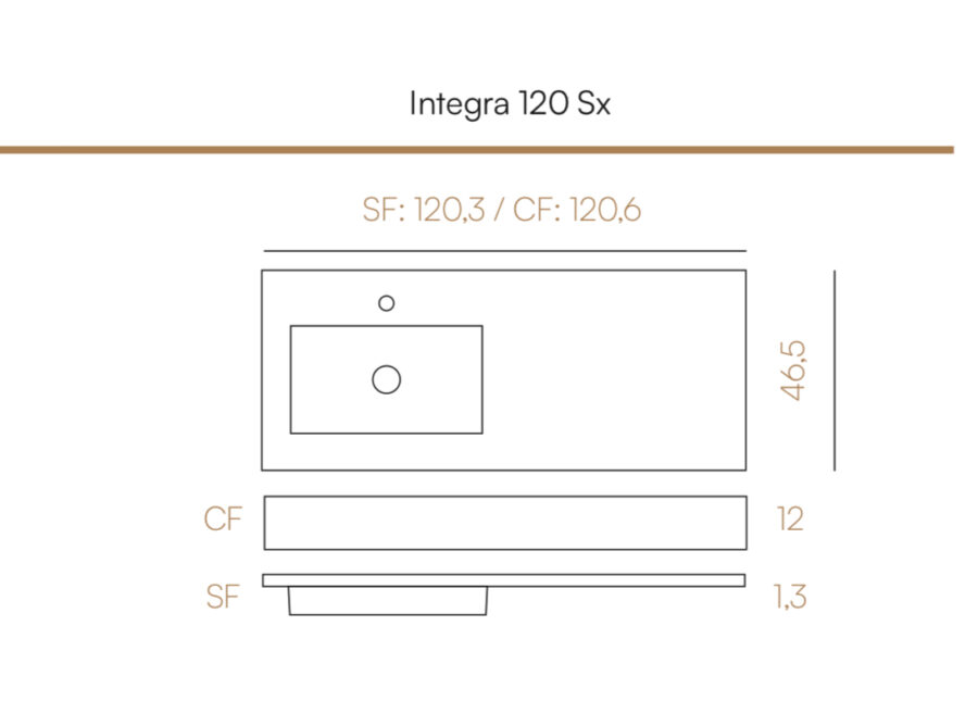 Encimera sin faldón INTEGRA 120 de Acquabella - Imagen 18