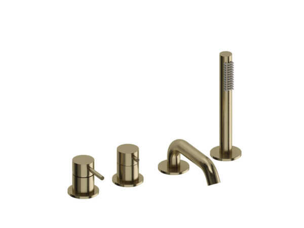 Grifo borde bañera LOOP oro cepillado de Sanycces