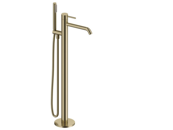 Grifo de pie para bañera LOOP oro cepillado de Sanycces