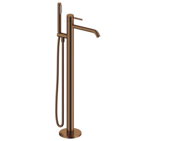 Grifo de pie para bañera LOOP oro rosa cepillado de Sanycces