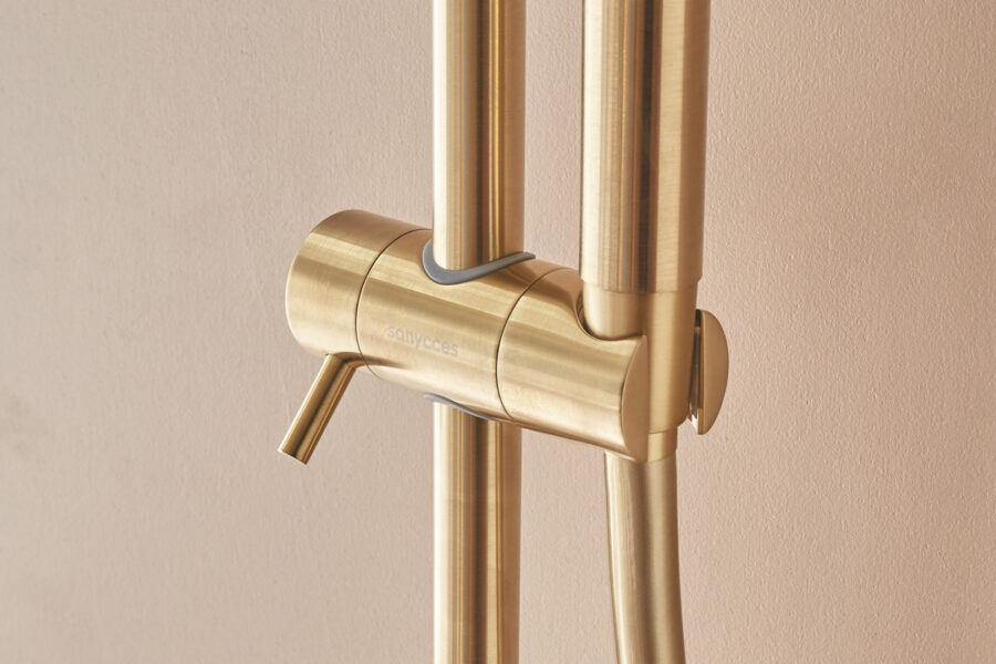 Columna de ducha termostática LOOP oro cepillado de Sanycces - Imagen 2