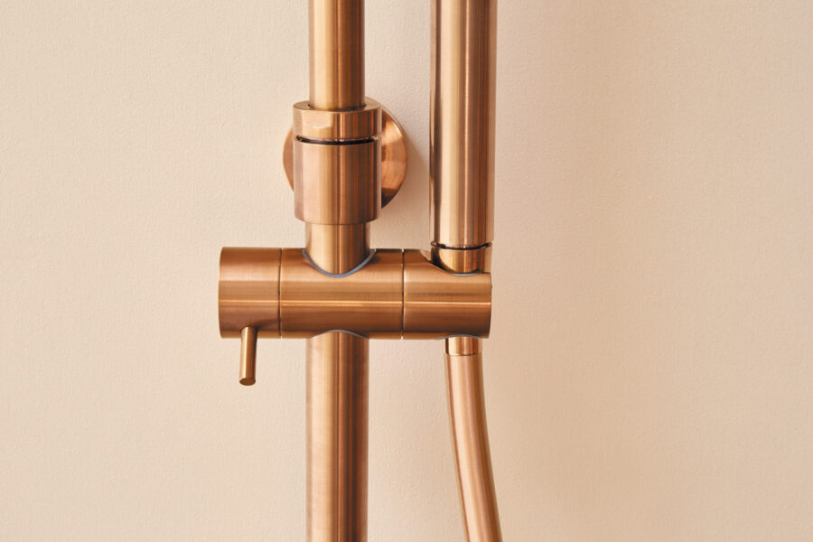Columna de ducha termostática LOOP oro rosa cepillado de Sanycces - Imagen 2