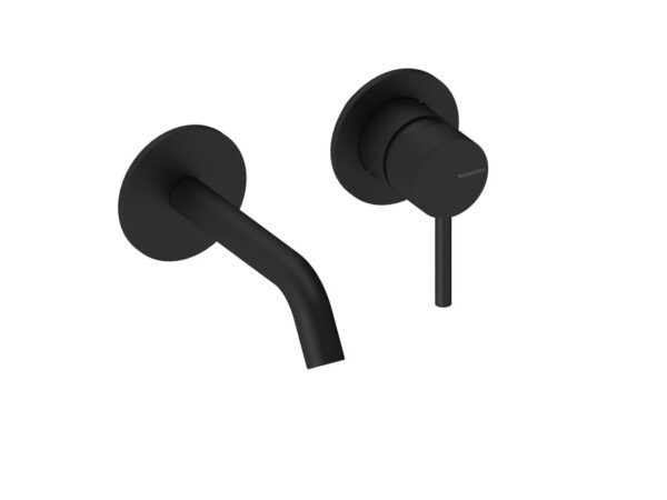 Grifo lavabo mural LOOP negro mate de Sanycces