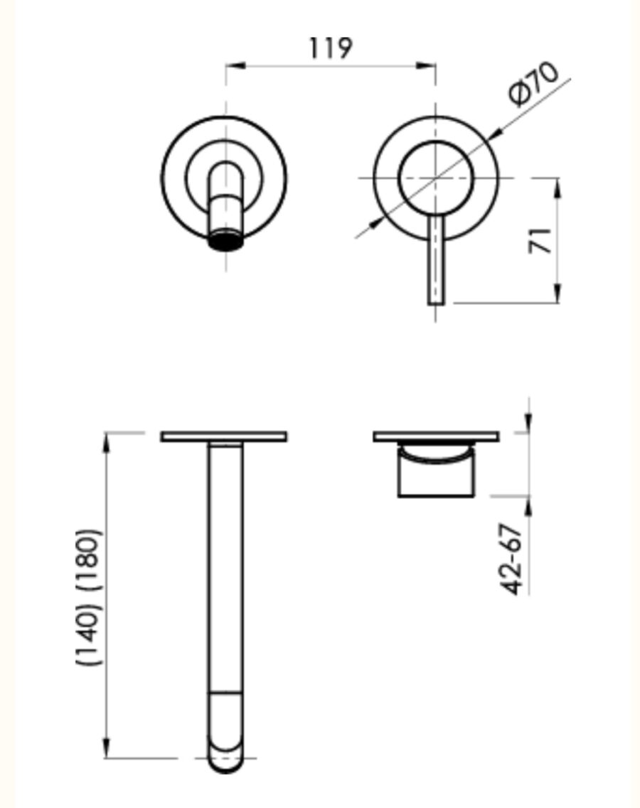 Grifo lavabo mural LOOP cromo de Sanycces - Imagen 6