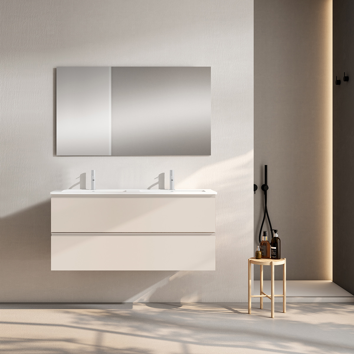 Conjunto mueble 2 cajones 120 cm GRANADA MONOCOLOR de Visobath