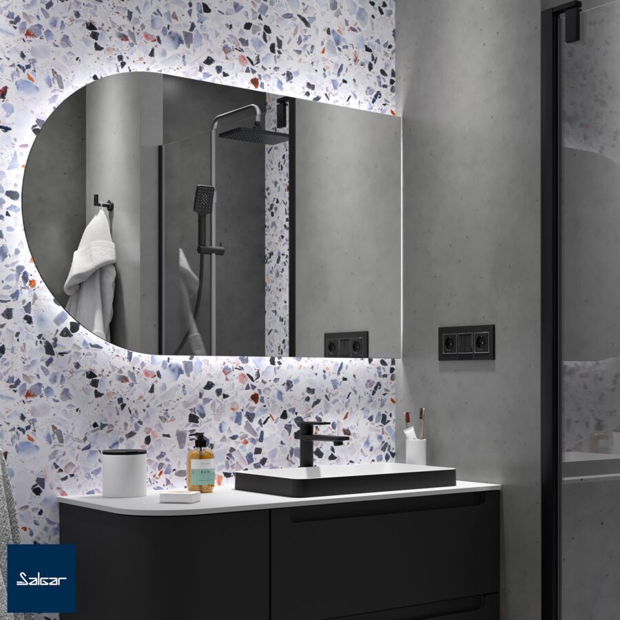 Espejo EMILE 500 horizontal vertical con luz led (22 W - 3000ºK) - Imagen 3