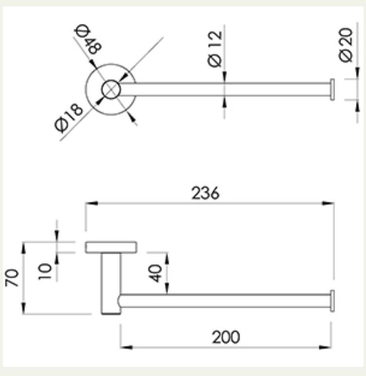 Toallero de barra a pared LOOP níquel cepillado de Sanycces - Imagen 2
