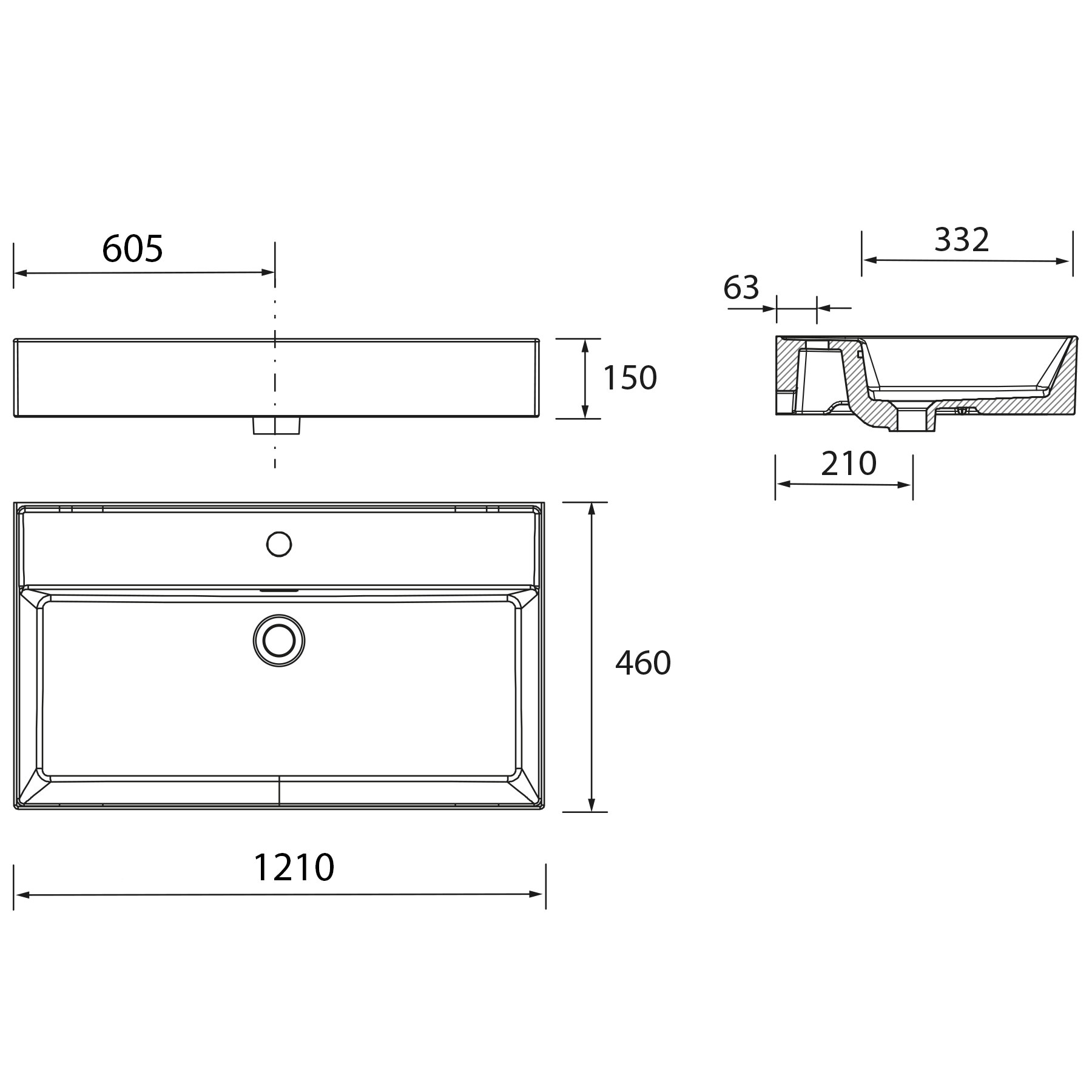 Lavabo de porcelana sin orificio para grifo VENETO 121 Salgar - Imagen 2