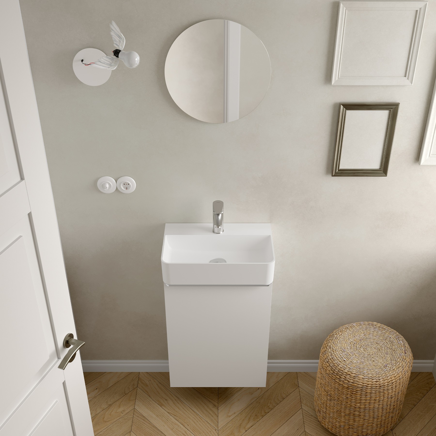 Conjunto mueble de baño AIDA 1 puerta WHITE COTTON de Salgar