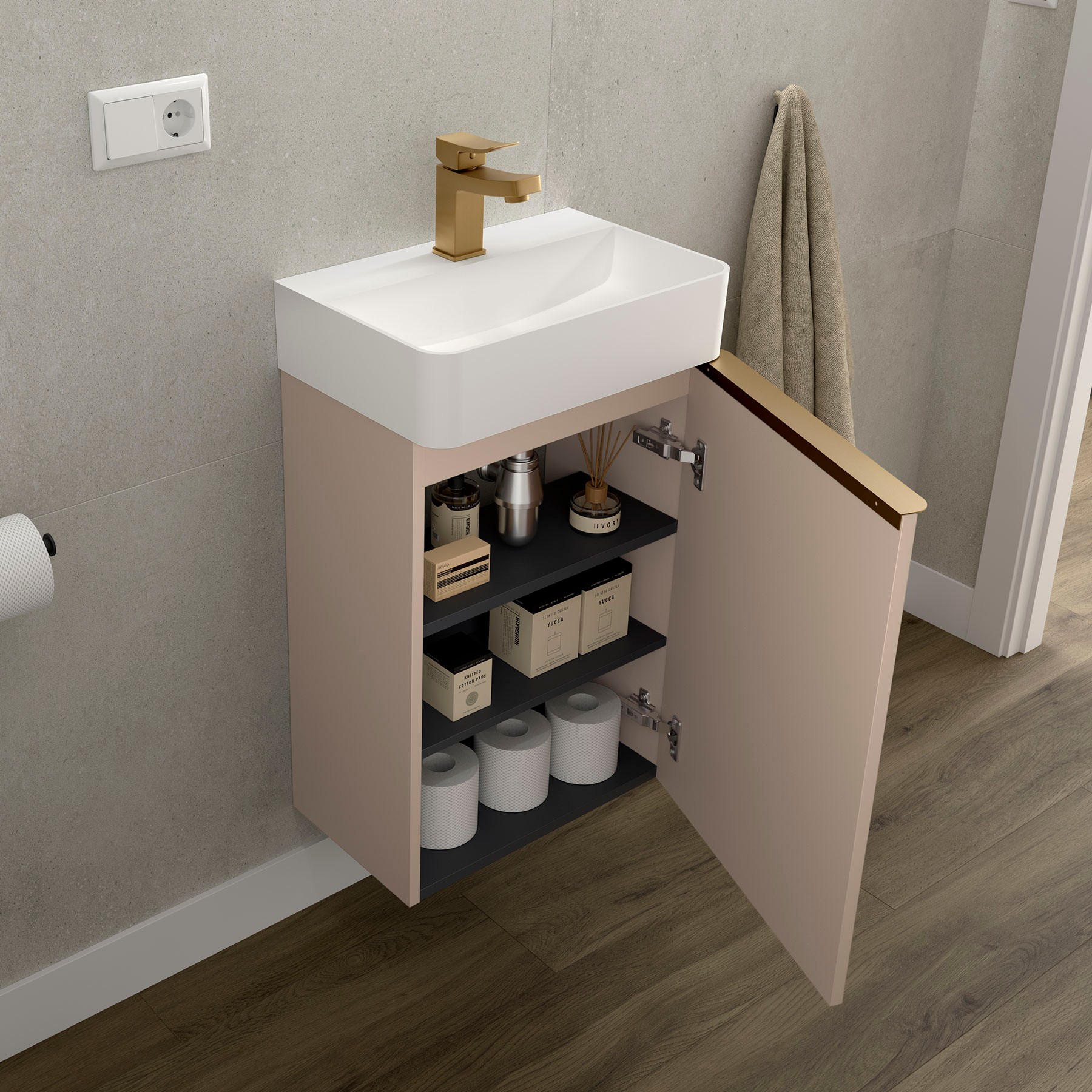 Conjunto mueble de baño AIDA 1 puerta MACCHIATO de Salgar - Imagen 2