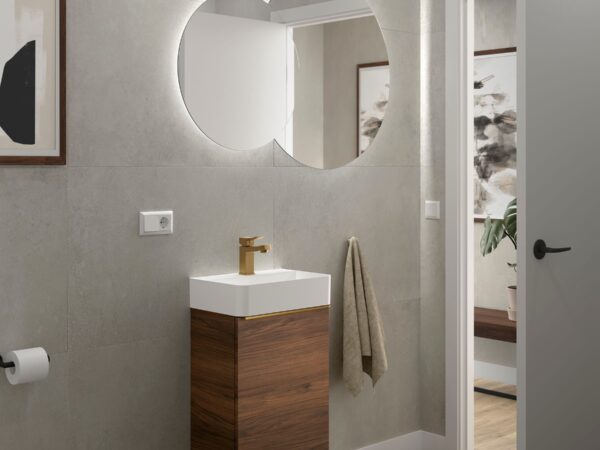 Conjunto mueble de baño AIDA 1 puerta NOGAL MAYA de Salgar