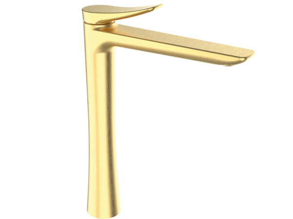 Grifo lavabo alto NAVA oro cepillado de GRB mixers