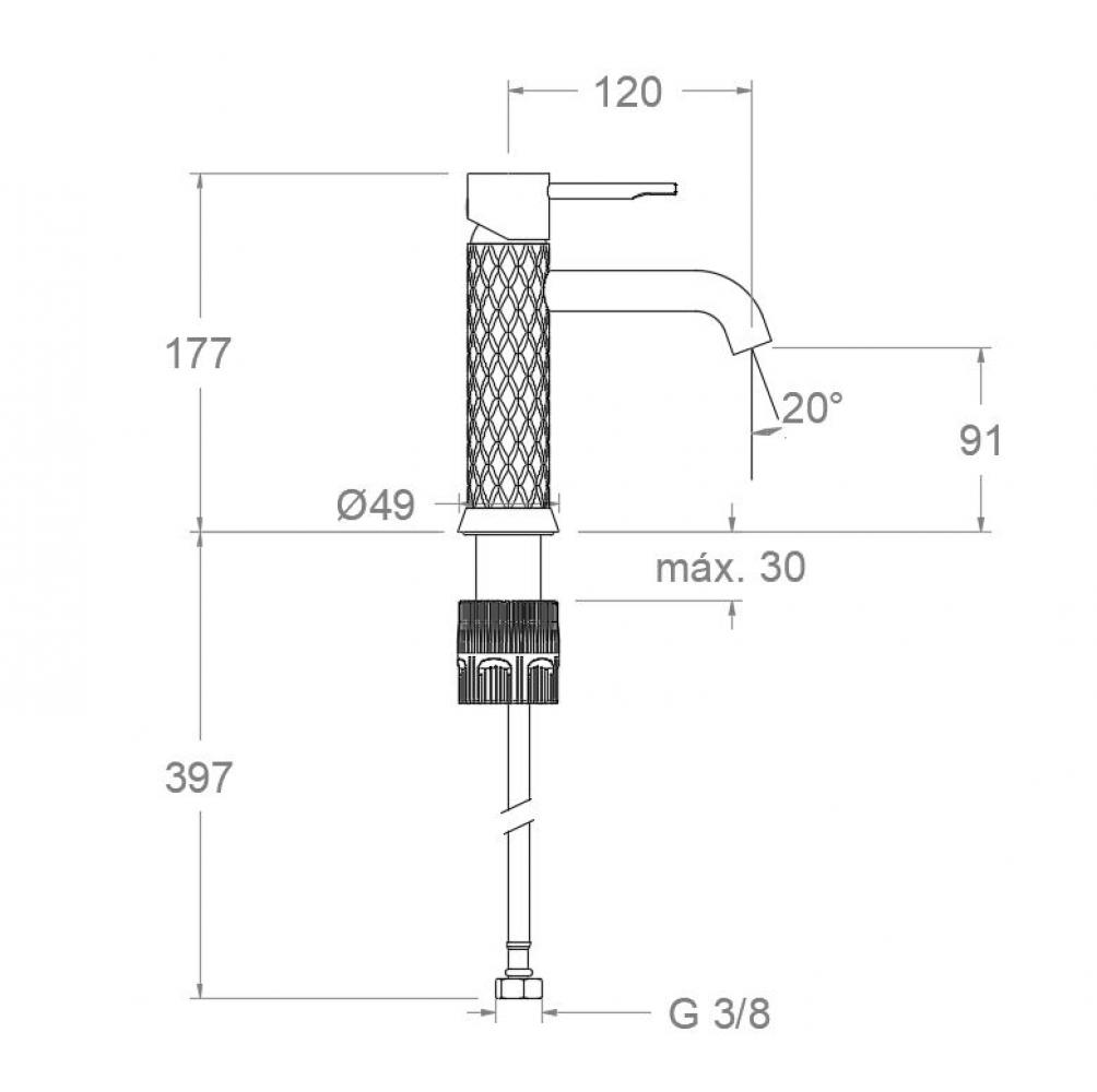 Grifo lavabo ODISEA JOYA oro cepillado de Ramonsoler - Imagen 5