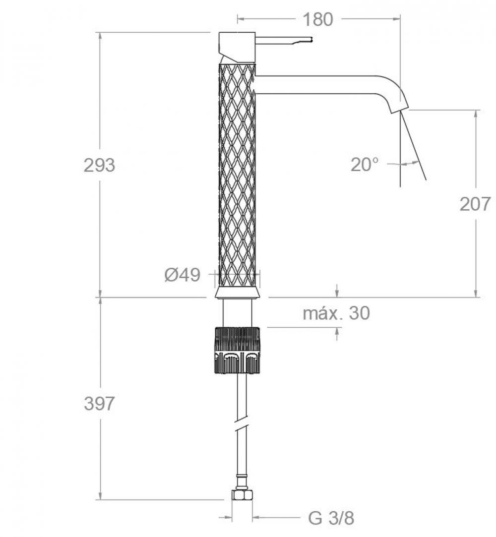Grifo lavabo XL ODISEA JOYA oro cepillado de Ramonsoler - Imagen 5