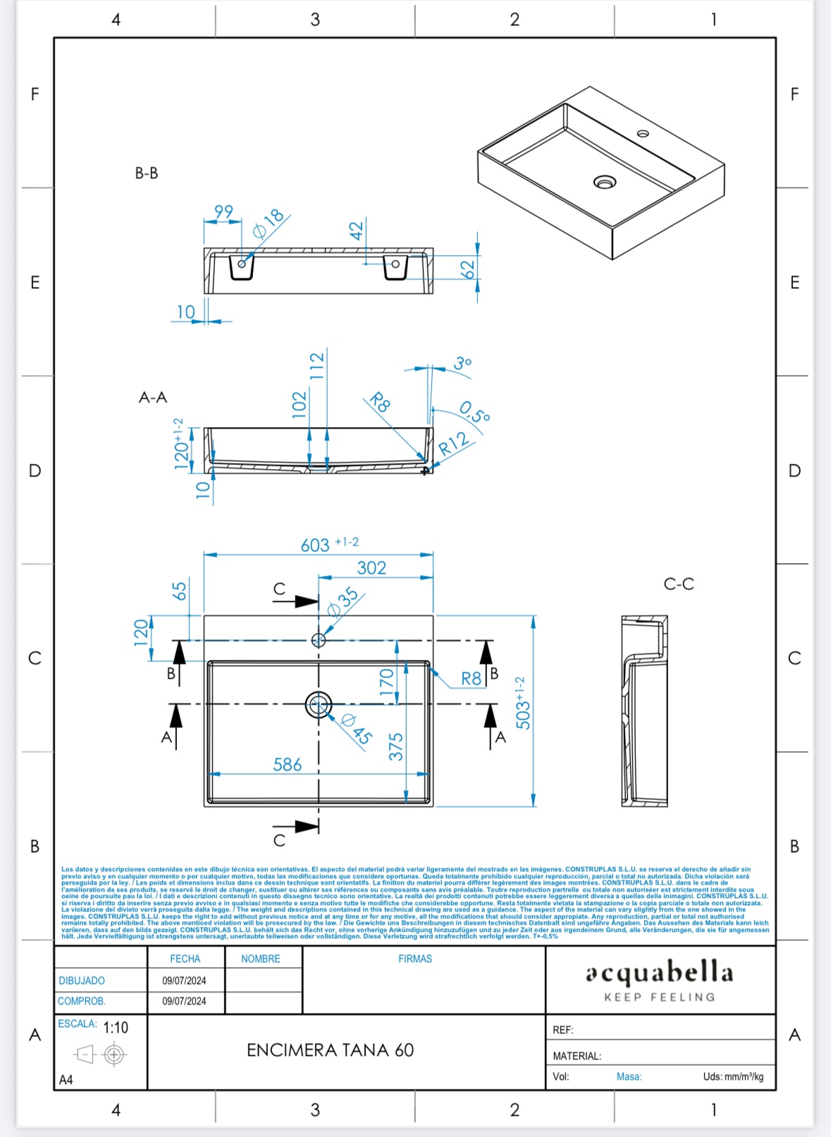 Encimera Solid Surface TANA de Acquabella - Imagen 7