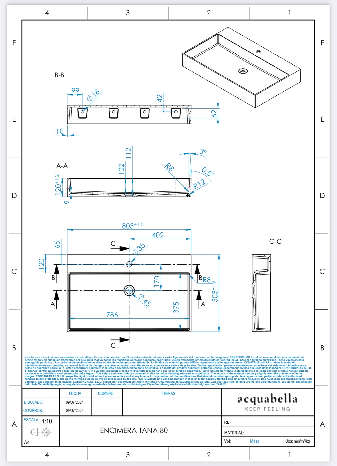 Encimera Solid Surface TANA de Acquabella - Imagen 9