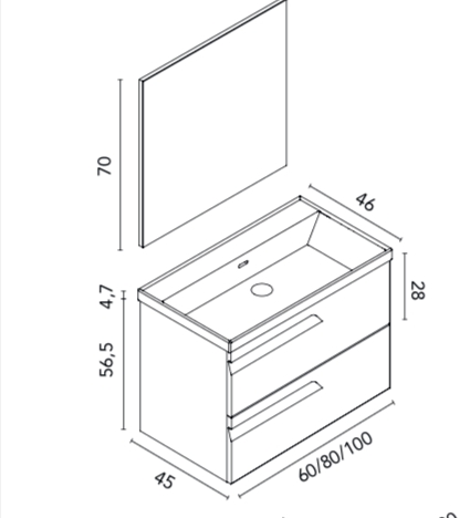 Conjunto mueble de baño 2 C VITALE y lavabo Cairo de Royo - Imagen 8