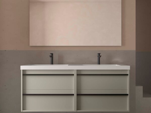 Conjunto mueble de baño 140 cm 4 cajones grey satín ATTILA Salgar