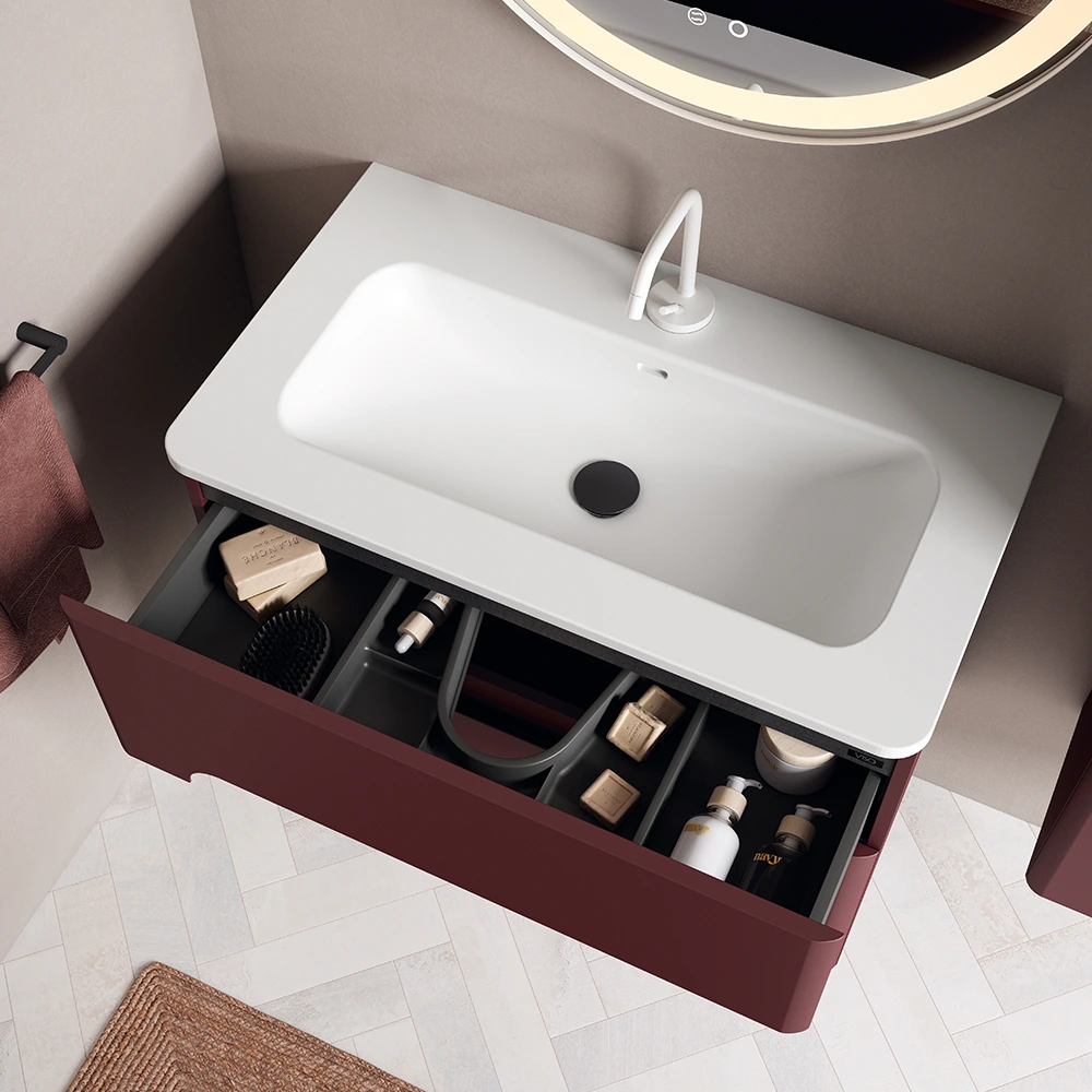 Conjunto mueble 2 cajones y lavabo ONDA de Visobath - Imagen 3