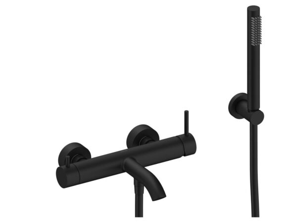 Kit monomando exterior para baño ducha negro mate LOOP de Sanycces
