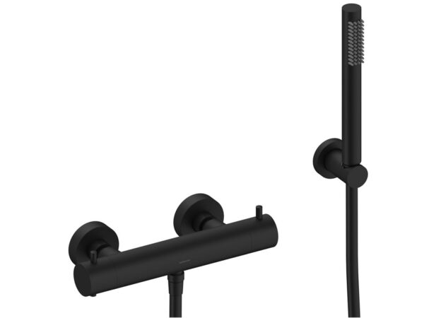 Kit termostático exterior para ducha negro mate LOOP de Sanycces