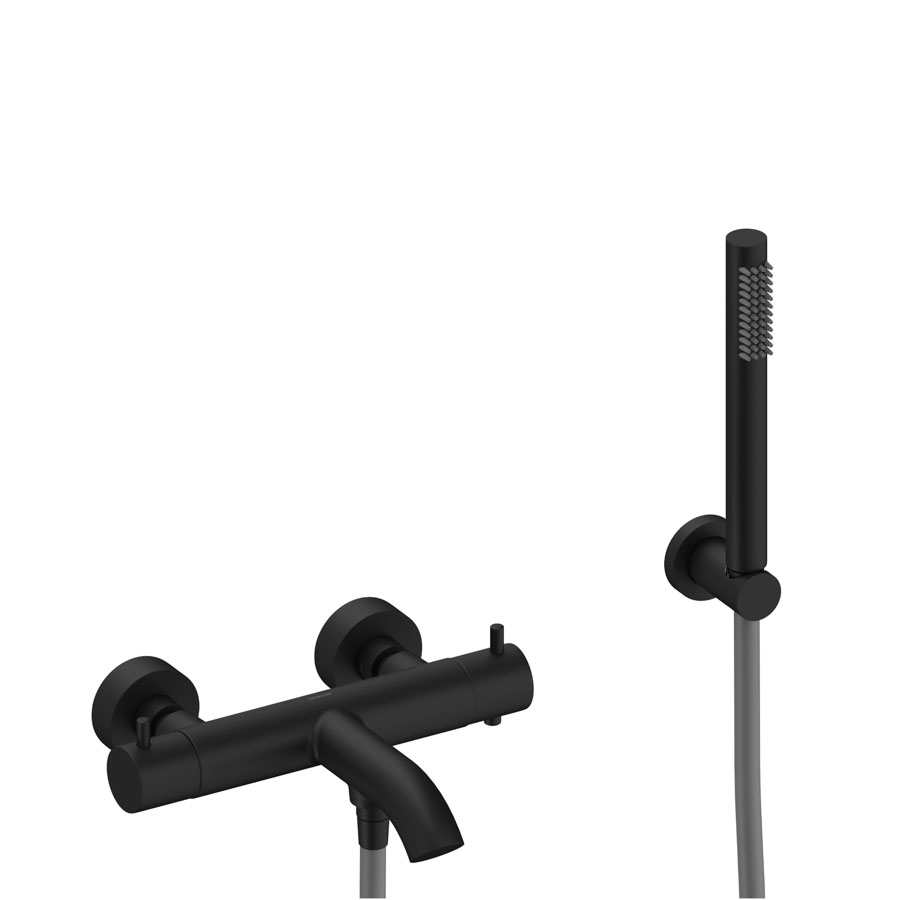 Kit termostático exterior para baño-ducha negro mate LOOP de Sanycces