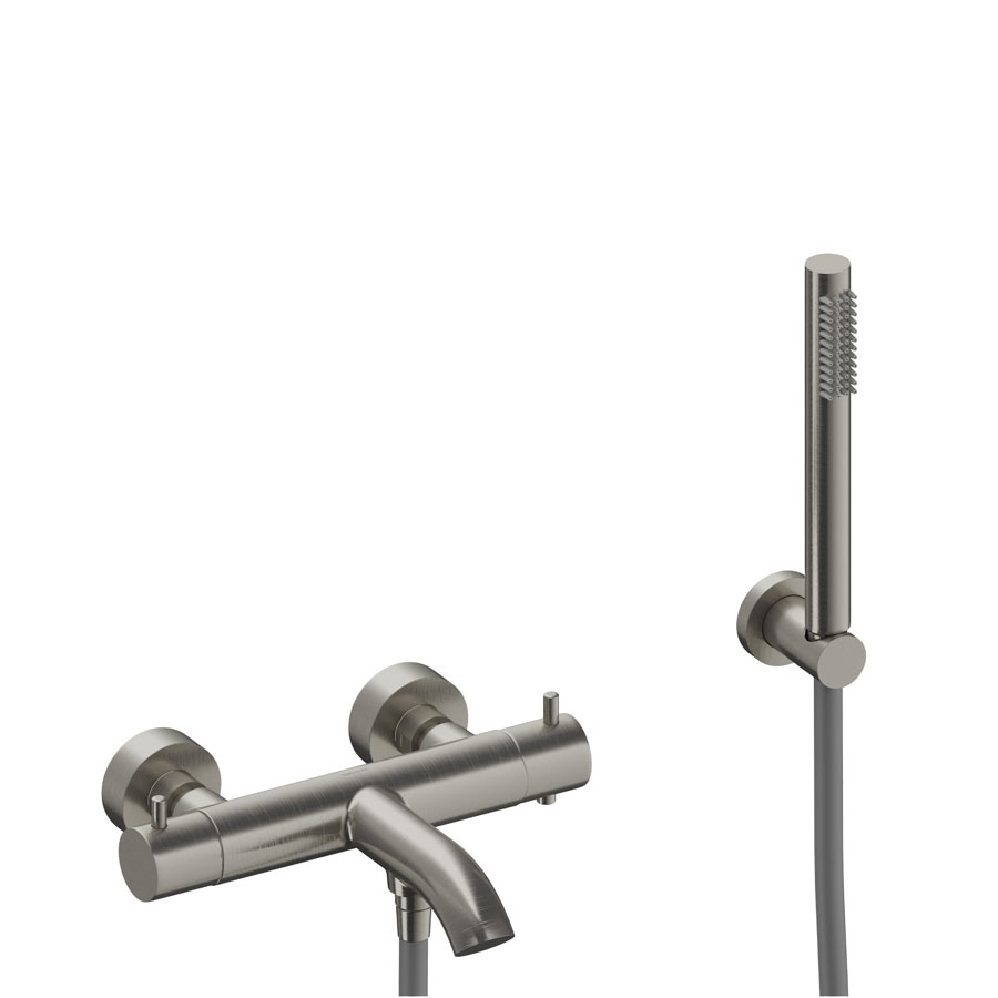 Kit termostático exterior para baño-ducha níquel cepillado LOOP de Sanycces