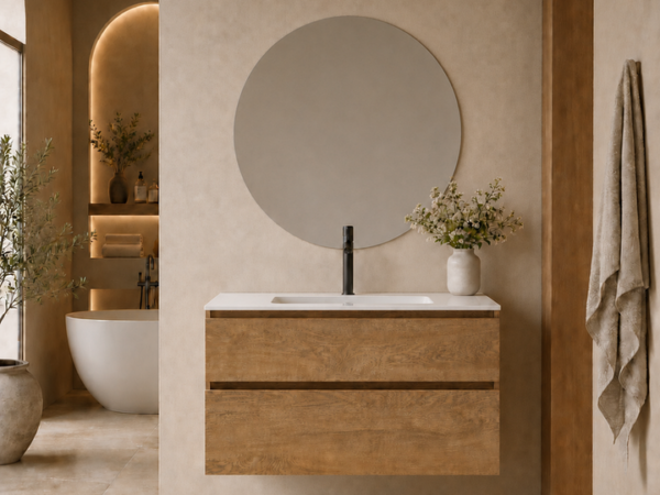 Conjunto mueble de baño con encimera cerámica NOVA 80 cm de Sanchis
