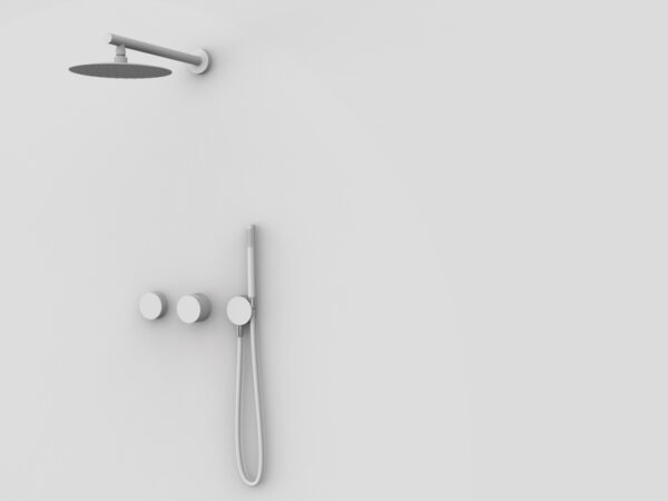 Set ducha termostática 2 salidas INCOOL blanco epoxi de GRB mixers