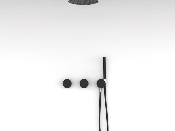 Set ducha termostática 2 salidas INCOOL negro epoxi de GRB mixers