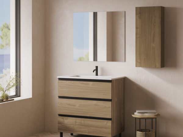 Conjunto mueble de baño 3 cajones SATORI y lavabo ENZO de Royo