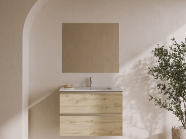 Conjunto mueble de baño 2 cajones SATORI y lavabo ENZO de Royo