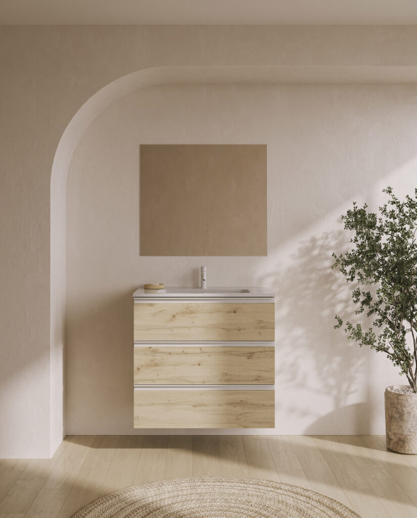 Conjunto mueble de baño 3 cajones SATORI y lavabo ENZO de Royo - Imagen 3
