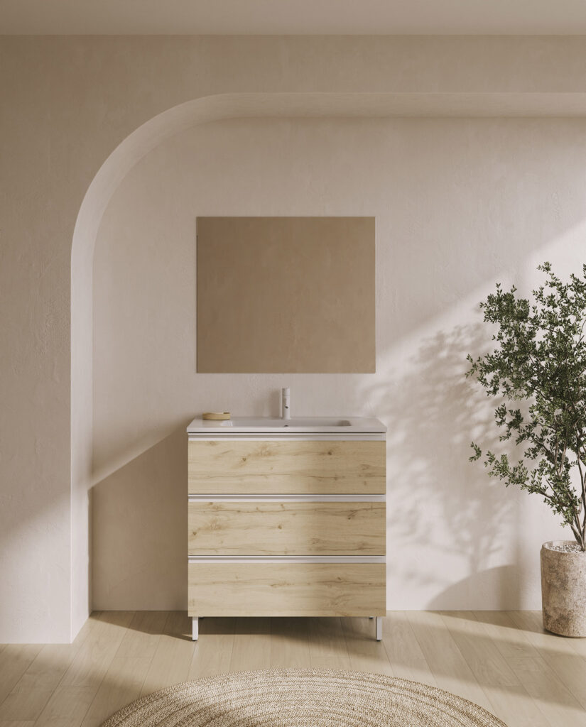 Conjunto mueble de baño 3 cajones SATORI y lavabo ENZO de Royo - Imagen 2