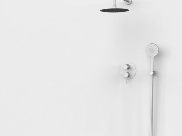 Set ducha monomando 2 salidas TIME blanco epoxi de GRB mixers