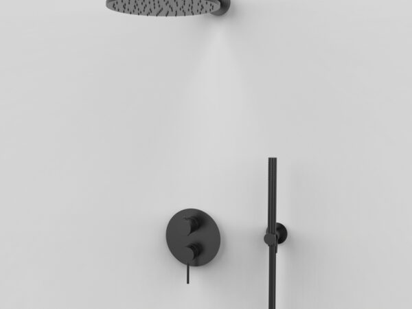 Set ducha monomando 2 salidas TIME metal black de GRB mixers