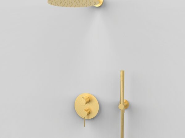Set ducha monomando 2 salidas TIME oro cepillado Eternice de GRB mixers