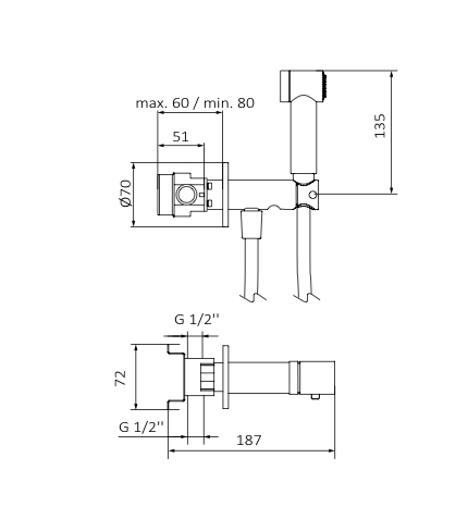Grifo bidé Intimixer progresivo Fresh de GRB mixers - Imagen 3